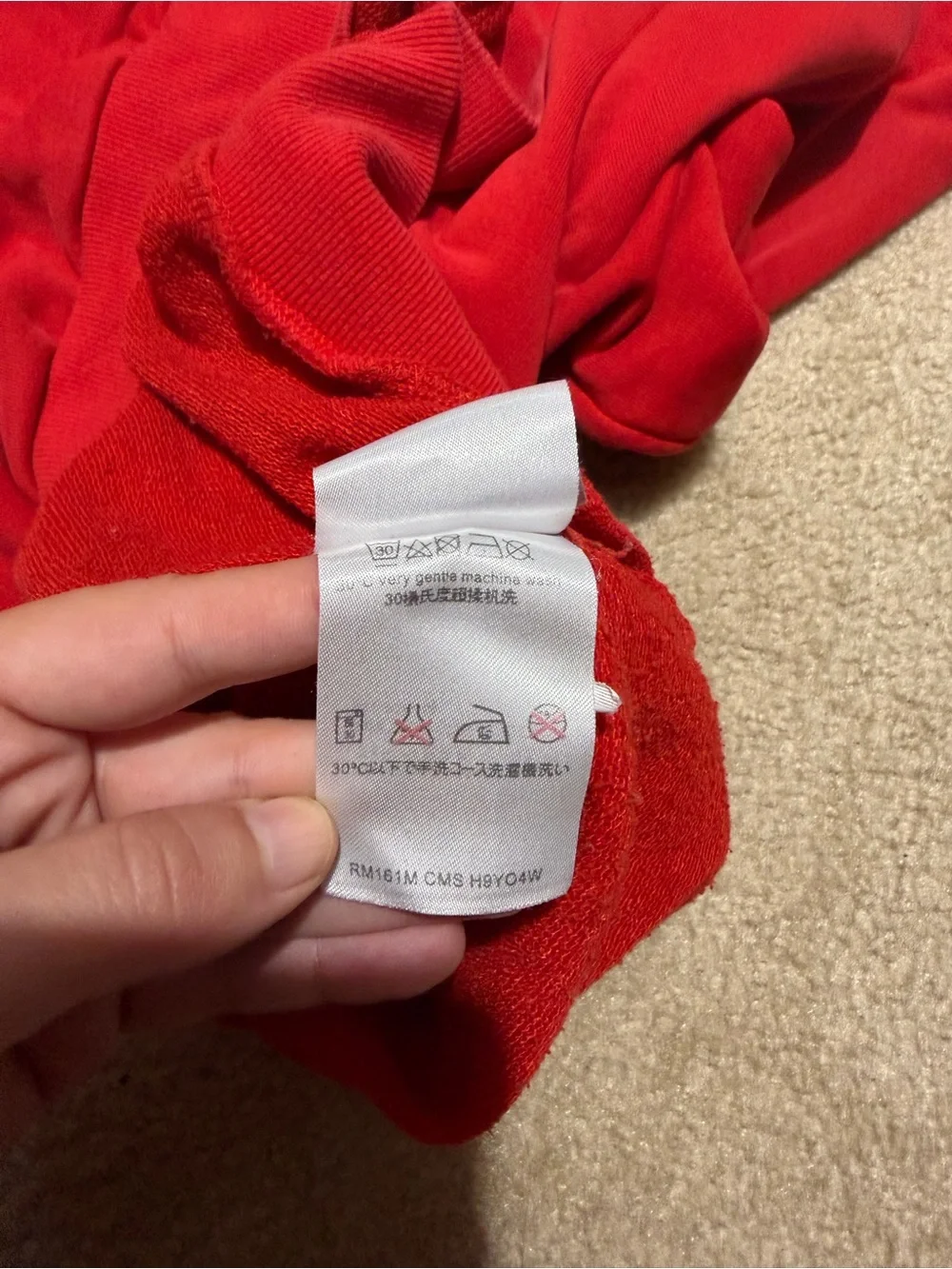 Gucci Red Crewneck with Multicolor Insect Graphic
